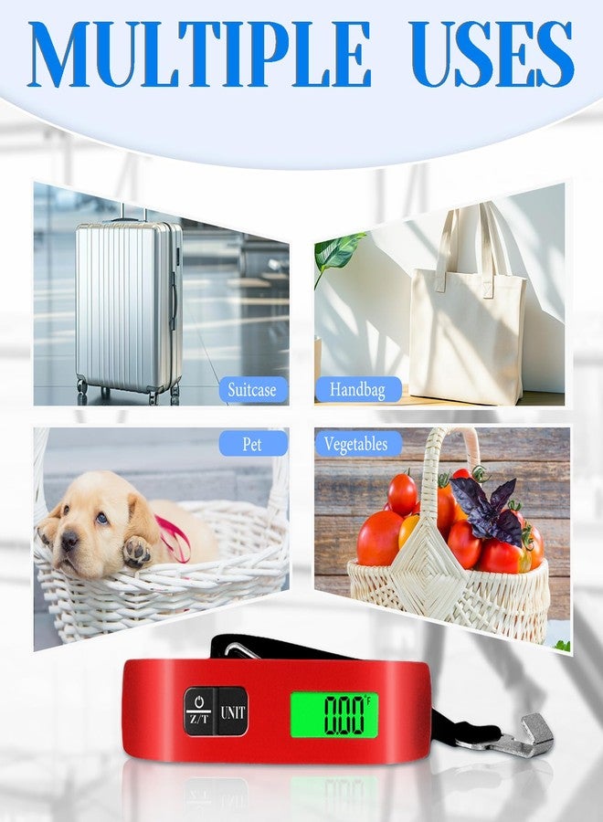 SOYOK Luggage Scale, Portable Luggage Weight Scale 110lb/50kg with LED Display, Luggage Scale Travel Digital for Weighing Luggage, Backpacks, Fruits and Pets (Red) - Image 2